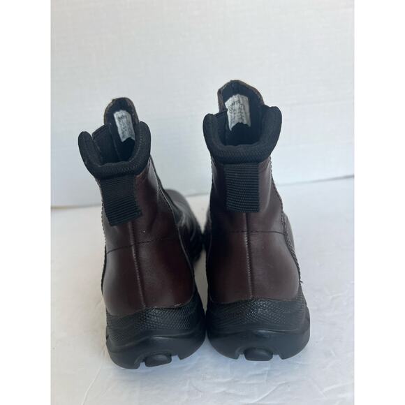 G.H. Bass Morette Leather Brown/Black Chelsea Ankle PullOn Lug Sole Boots Sz 7.5 - Picture 6 of 12